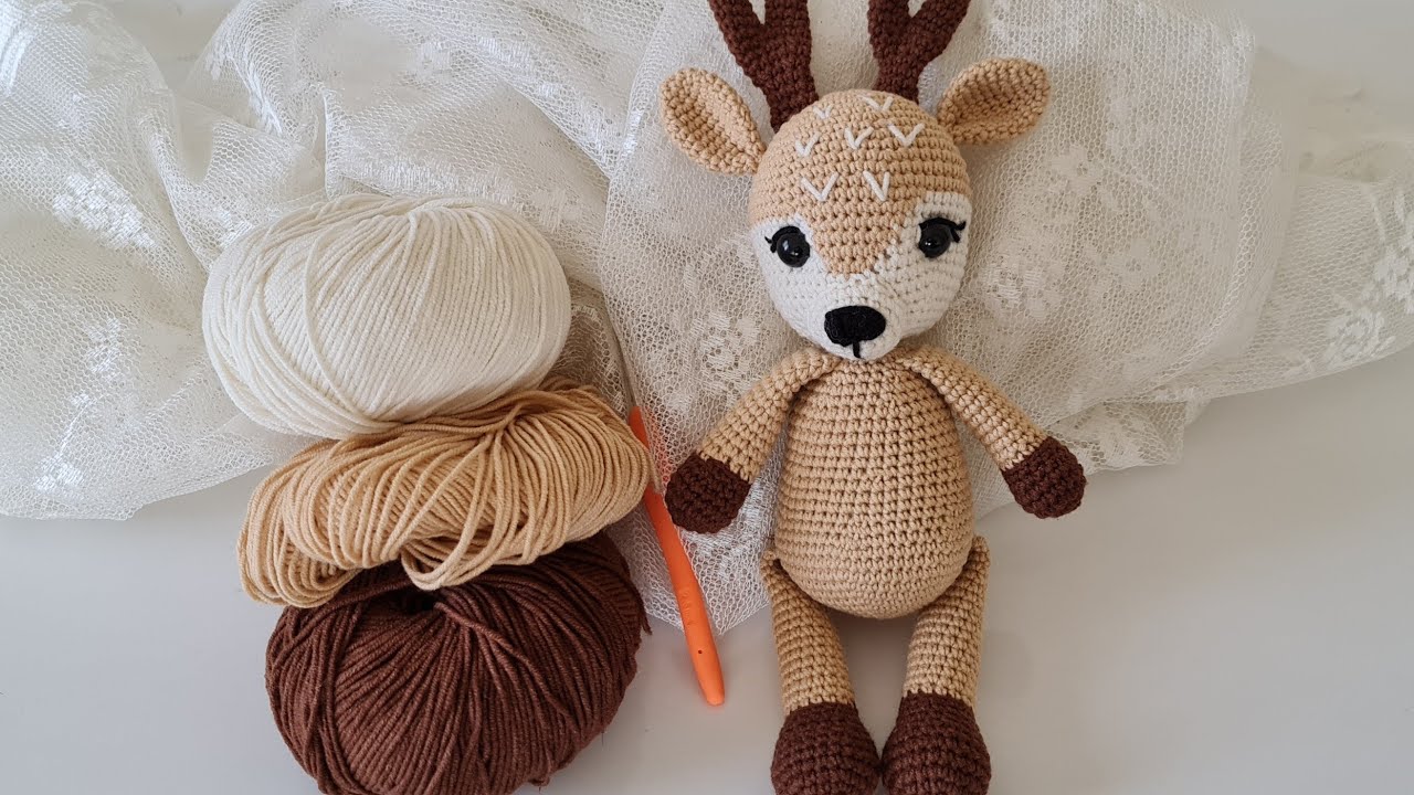 طريقة عمل دمية الغزال كروشيه(القسم الثالث)اميجورومي.amigurumi.مناسب للمبتدئين