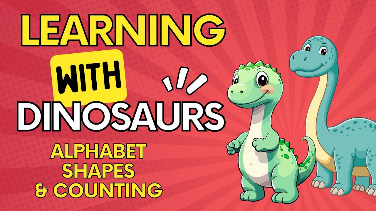 Dinosaur Learning Adventure! Learn the Alphabet & Shapes & Counting with Friendly Dinos!