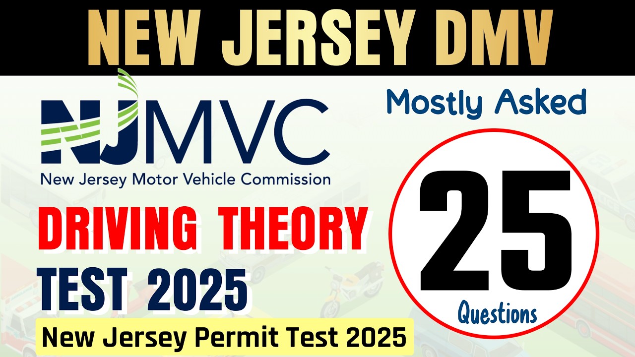 Тест на знание DMV в Нью-Джерси 2025 | Тест на знание MVC в Нью-Джерси 2025 | Письменный тест DMV...