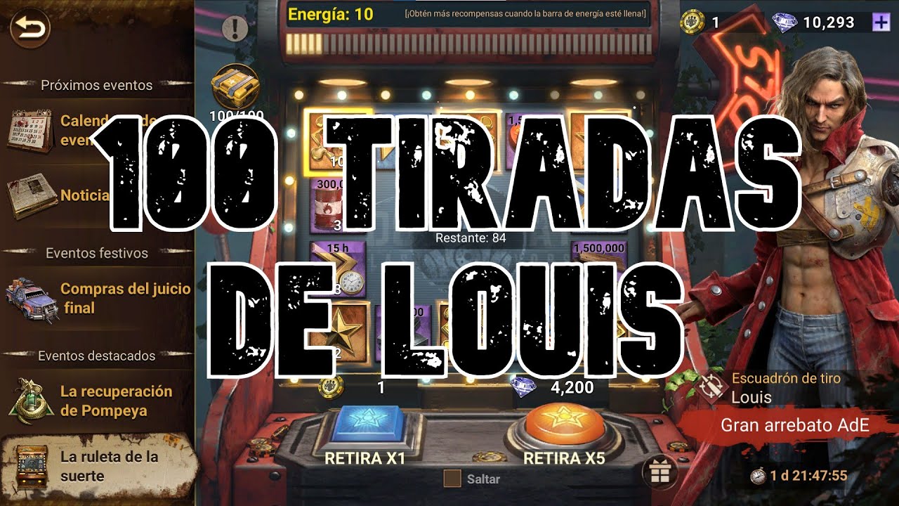 100 Tiradas ruleta de Louis DoomsDay Last Survivor Español