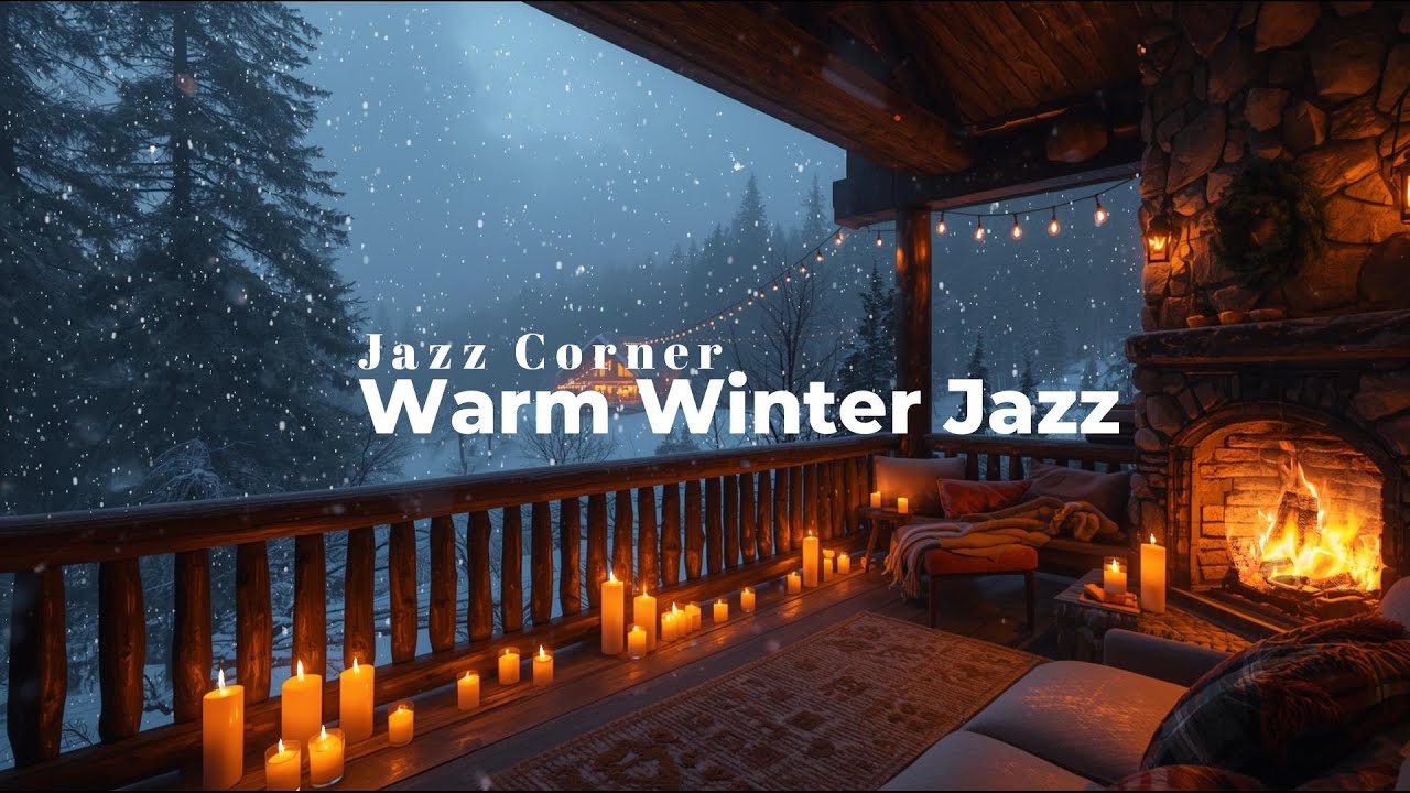 Coziest Winter Night ✨ Smooth Jazz Music & Fireplace Ambience for Sleep