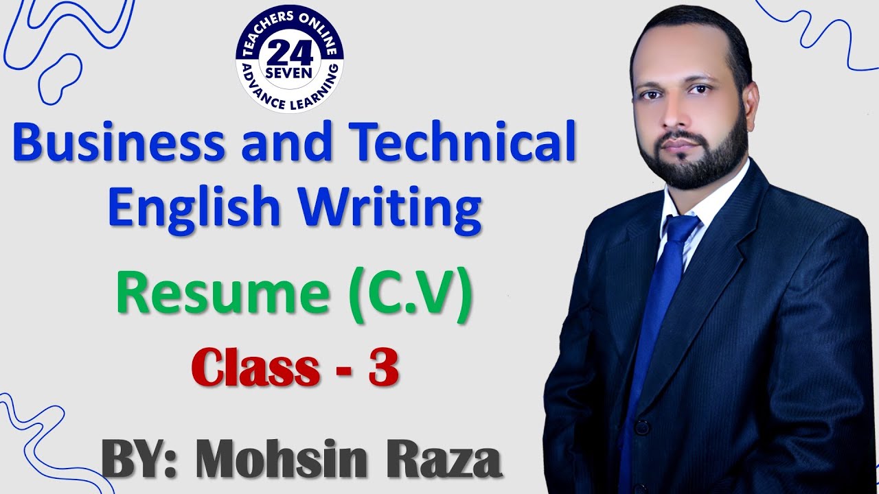 ENG201 Short Lecture - 03 | VU Short Lecture | Resume (C.V) Writing in (Urdu / Hindi)