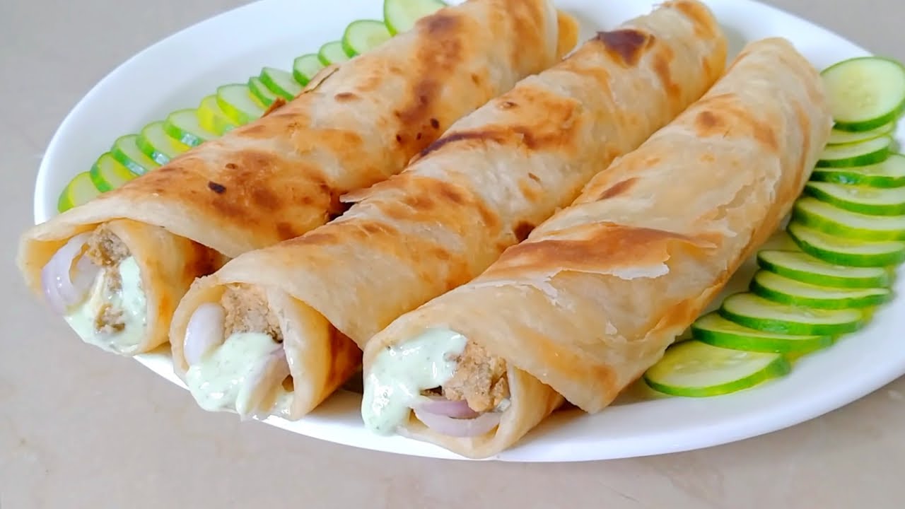 Chicken Paratha Roll Recipe | Chicken Malai Paratha Roll Recipe