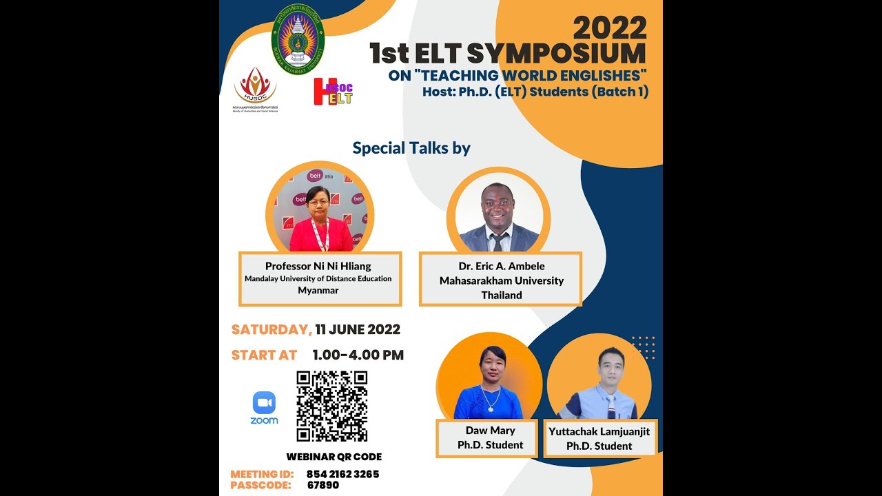 1st ELT Symposium on "Teaching World Englishes". Host: Ph.D. (ELT) students (Batch 1).