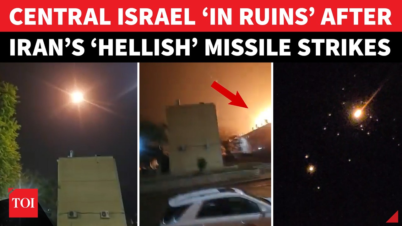 Central Israel &lsquo;WRECKED&rsquo; As Iran Drops Cluster Bombs; Huge Fire Erupts | IRGC Issues Big Threat