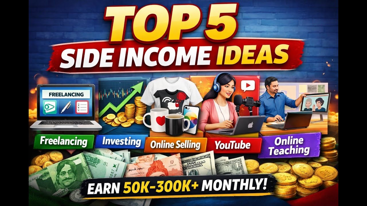 Top 5 Side Income Ideas | Earn 50k–300k Monthly 💰