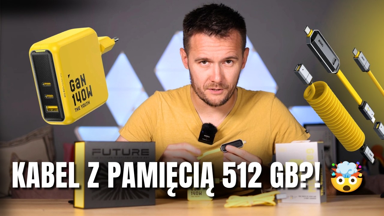 Kabel, kt&oacute;ry zastępuje pendrive&rsquo;a + kompaktowa ładowarka 140 W! 🤯 Sprawdzam sprzęt AOHI ⚡💾