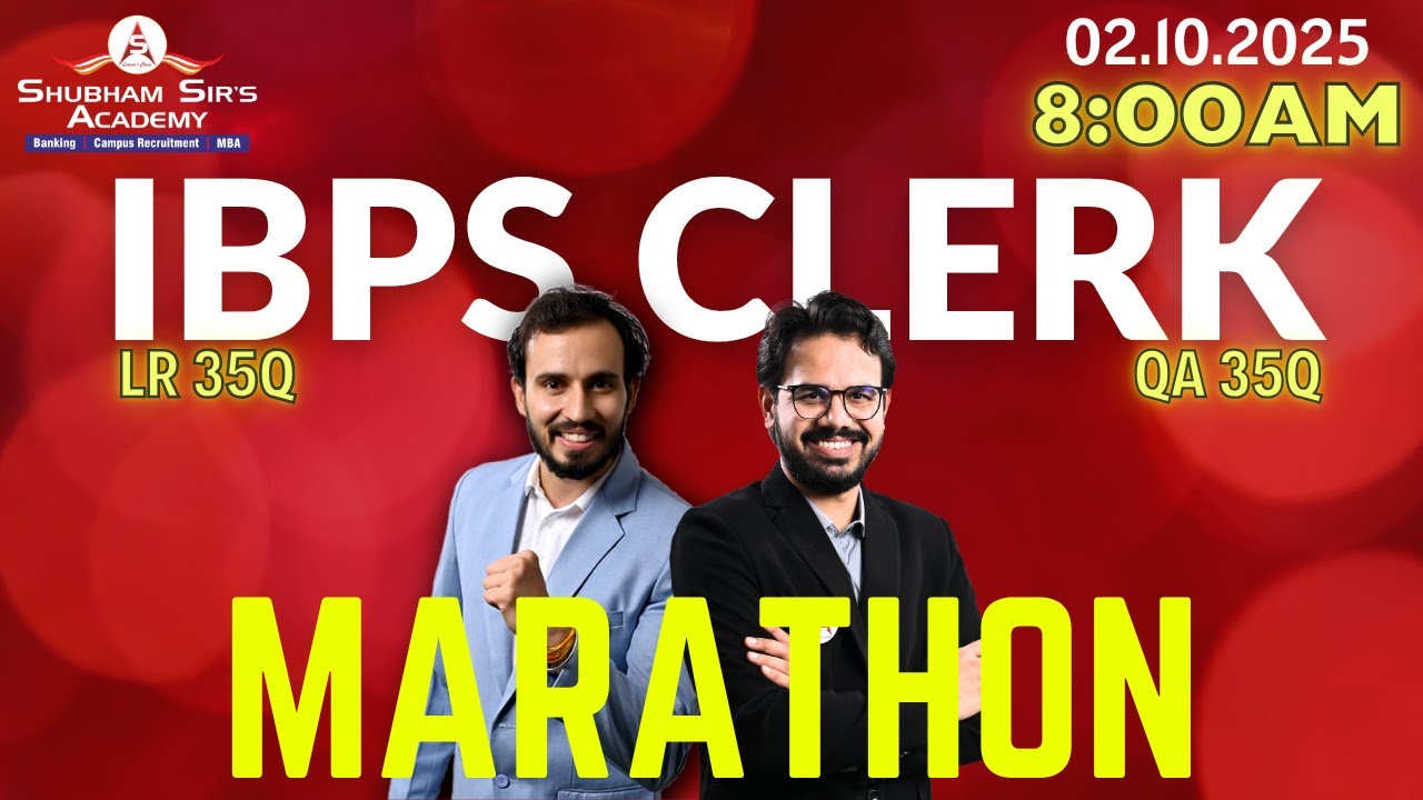 IBPS Clerk 2025 | Quant + Reasoning Marathon |🏃🏻‍♂️💨Quant + Reasoning #SBIPO #Quant #Reasoning #ssa