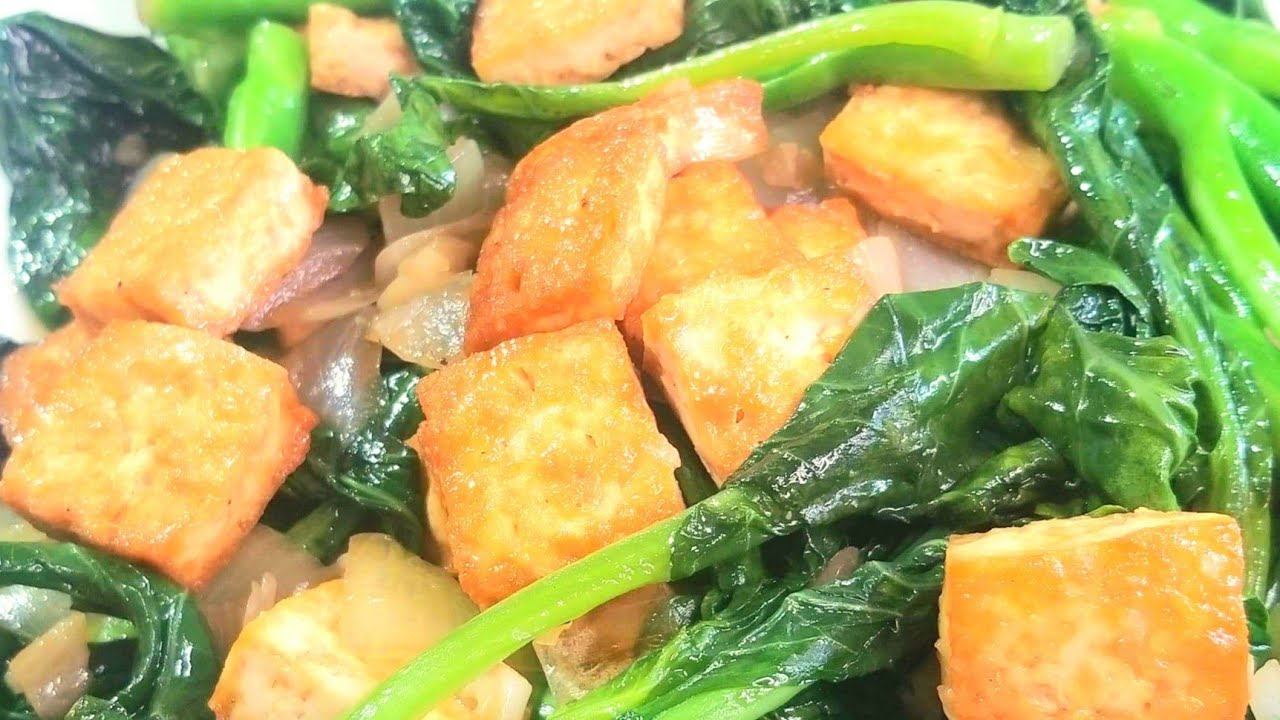 Stir fry Gai lan and Tofu in oyster sauce- Healthy foods #gailanrecipe #tofurecipe