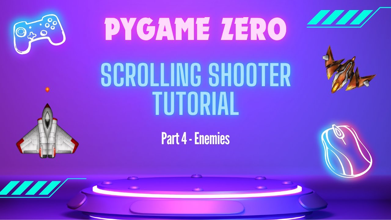 Make a Space Shooter Game in Python (Pygame Zero Tutorial Part 4: Add Enemies & Make Them Move)