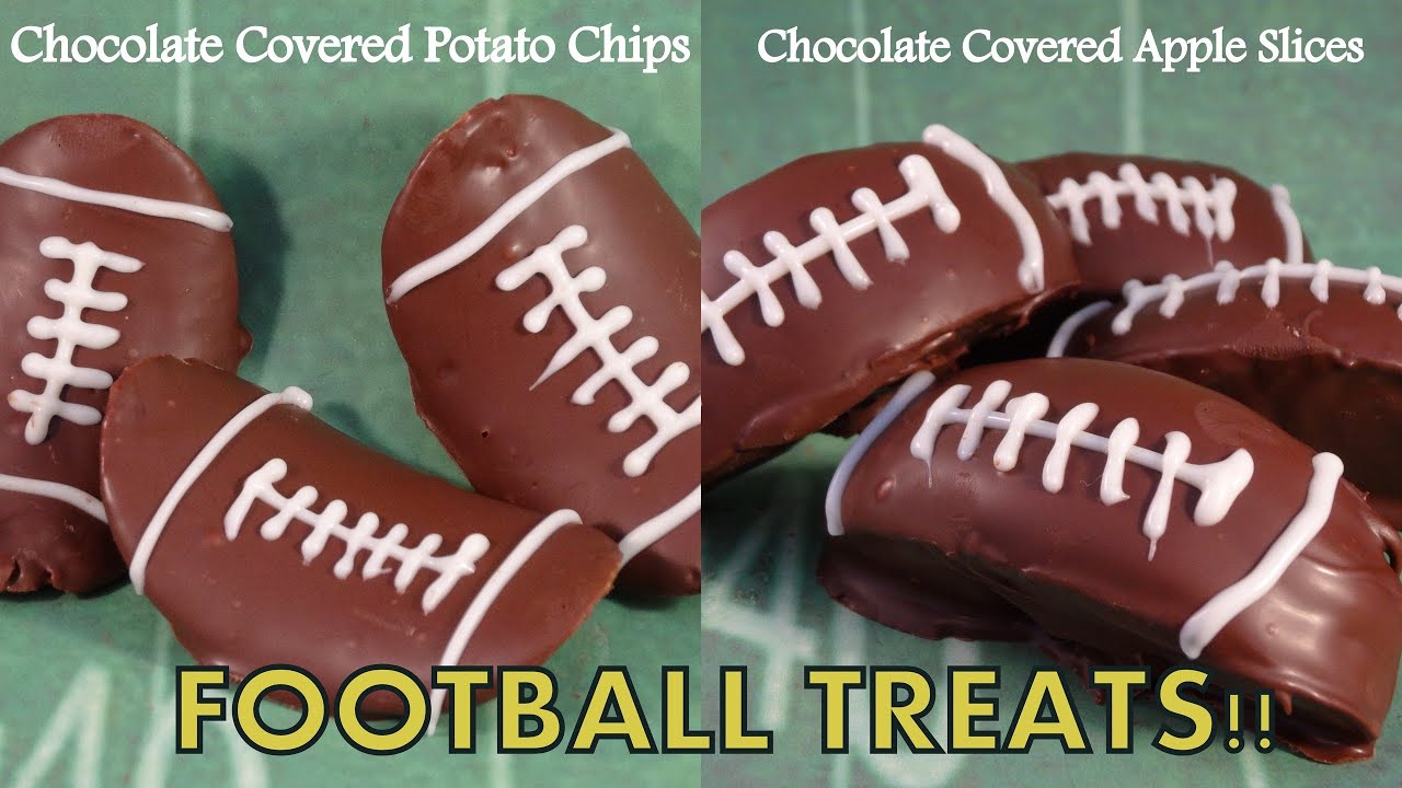 Chocolate Covered Potato Chip and Apple Slice Footballs- with yoyomax12