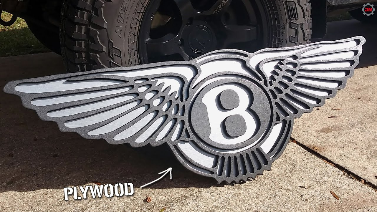 Bentley Sign made out of wood DIY (No CNC) | How to Jigsaw Garage Art