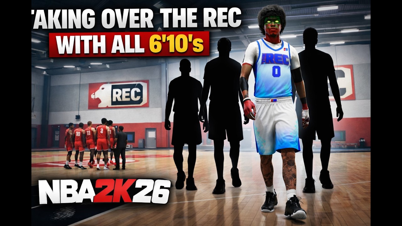 All 6'10 line up takes over the rec!!! (MUST WATCH)