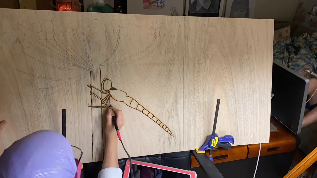 #dragonflyart #woodburningartist