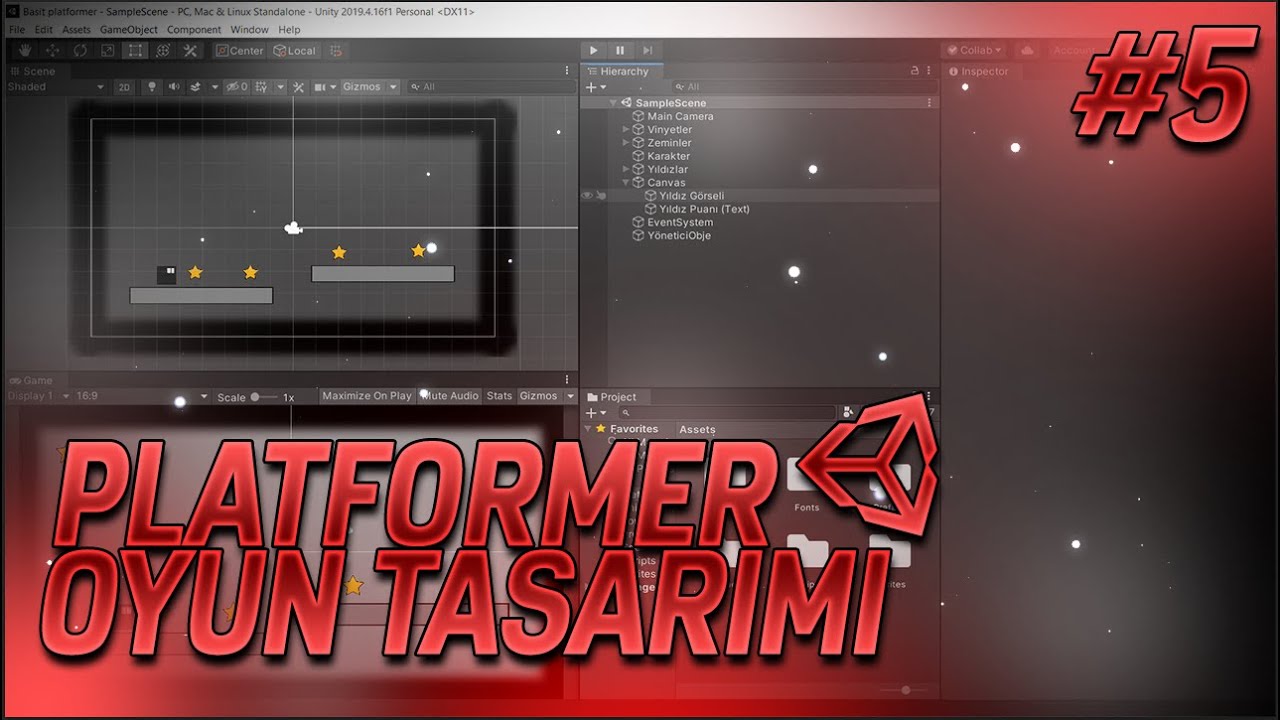 Unity 2D Oyun Geliştirme - Platformer Oyunu (Ders 5 - Shorting Layer, Sahneler Arası Ge&ccedil;iş, Panel)