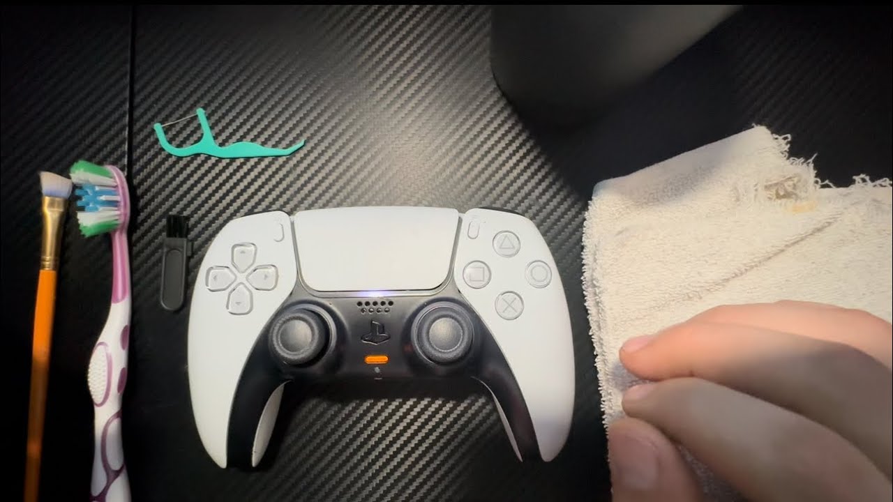 Detail cleaning my PS5 controller asmr 