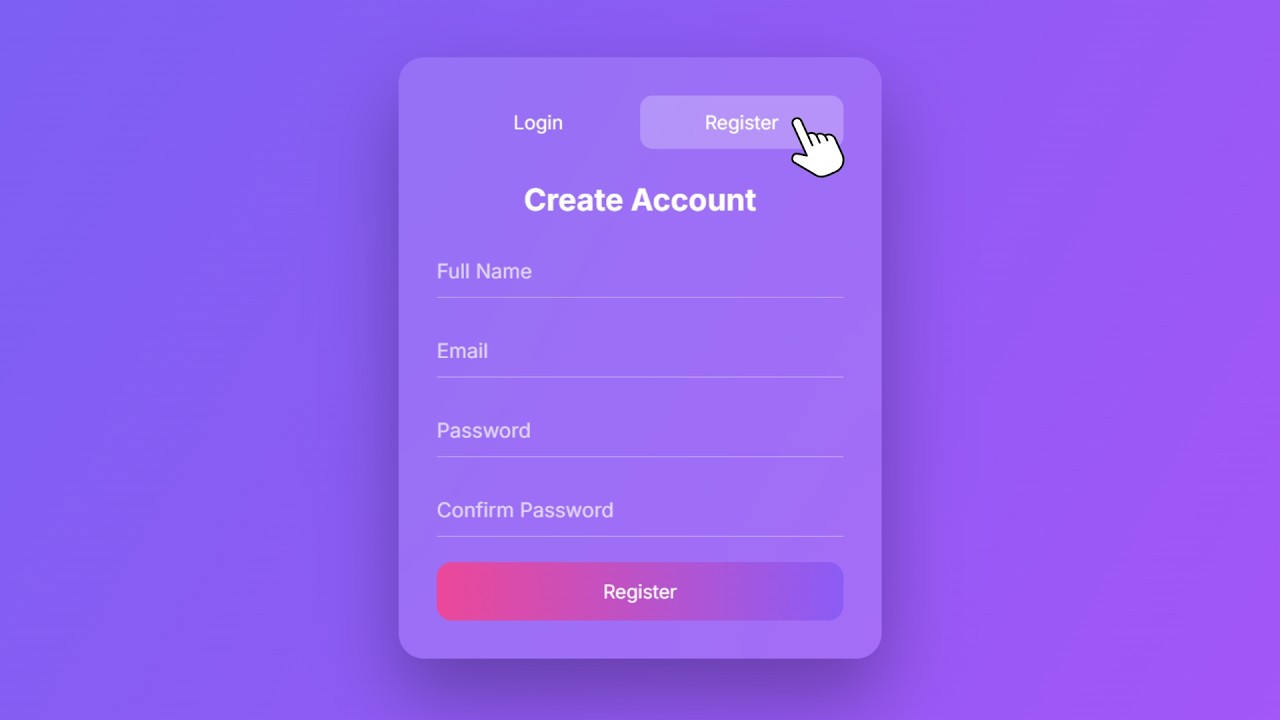 HTML CSS Login and Registration Page | Complete Beginner Project