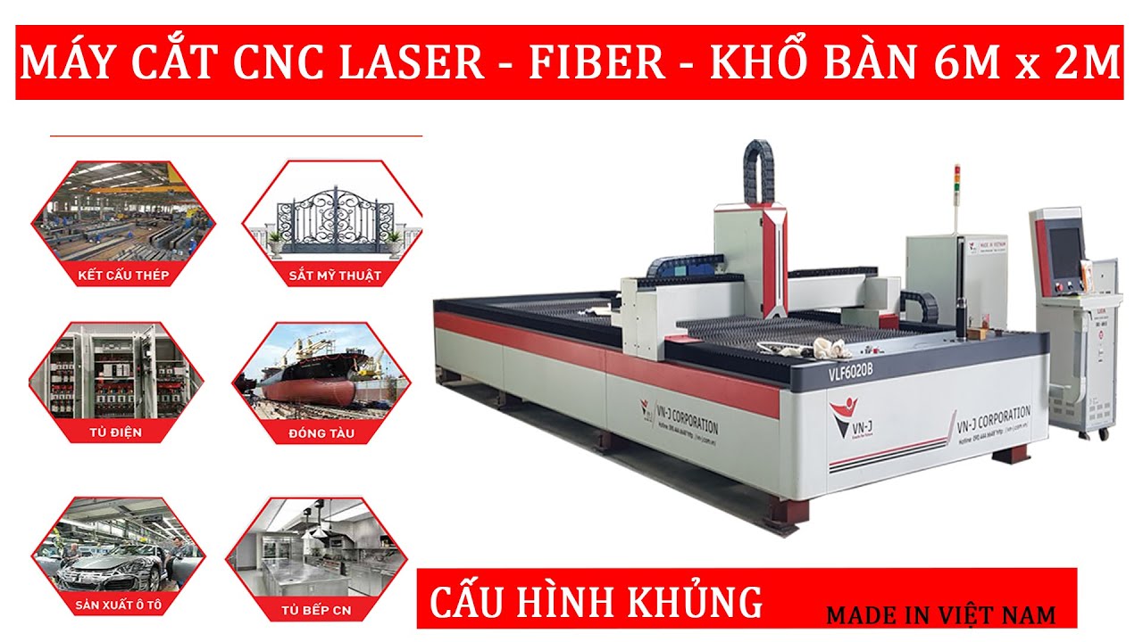 Máy Cắt CNC Laser Fiber VLF 6020B || Gia Công Kim Loại Tấm