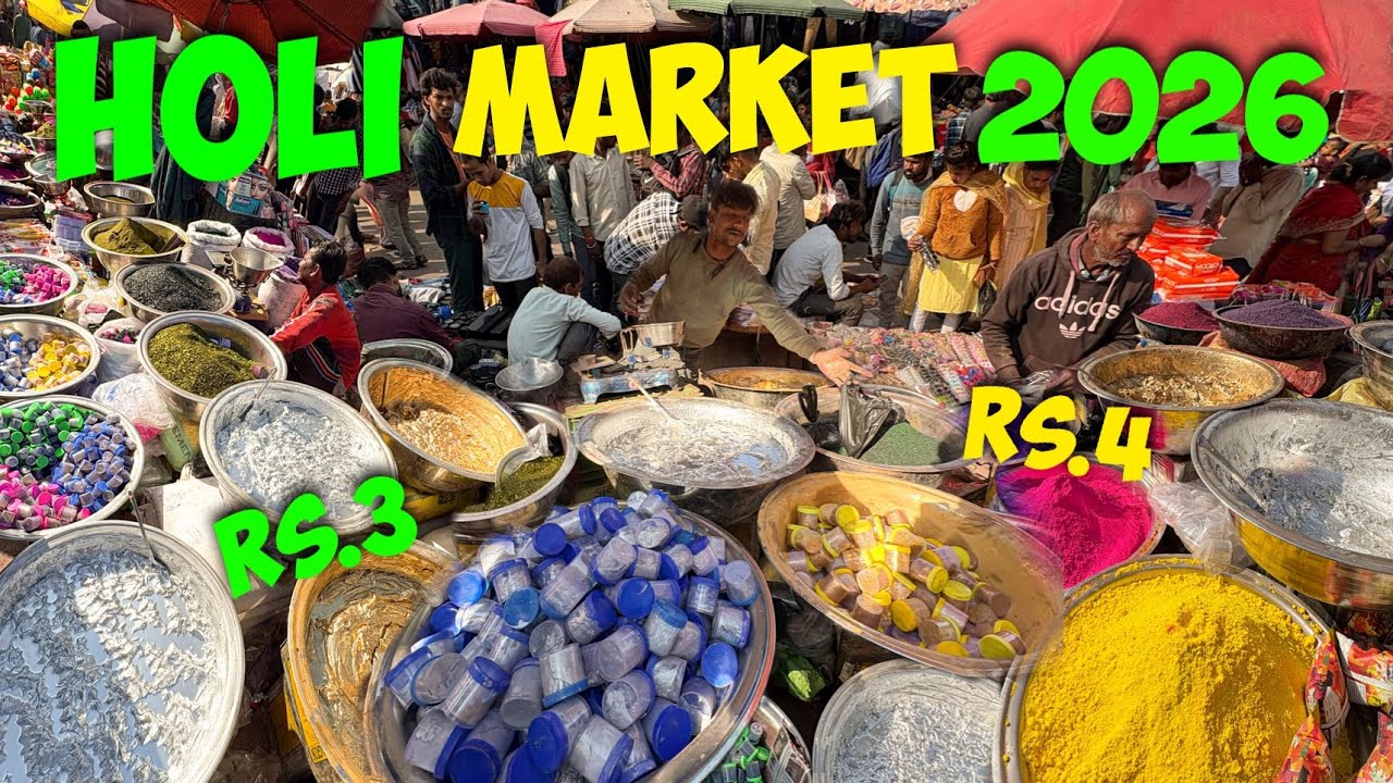 Cheapest Holi Market 2026🔥Exploring Gulal, Pichkari ₹4Rs | Holi Stash | Sadar Bazar Holi Market