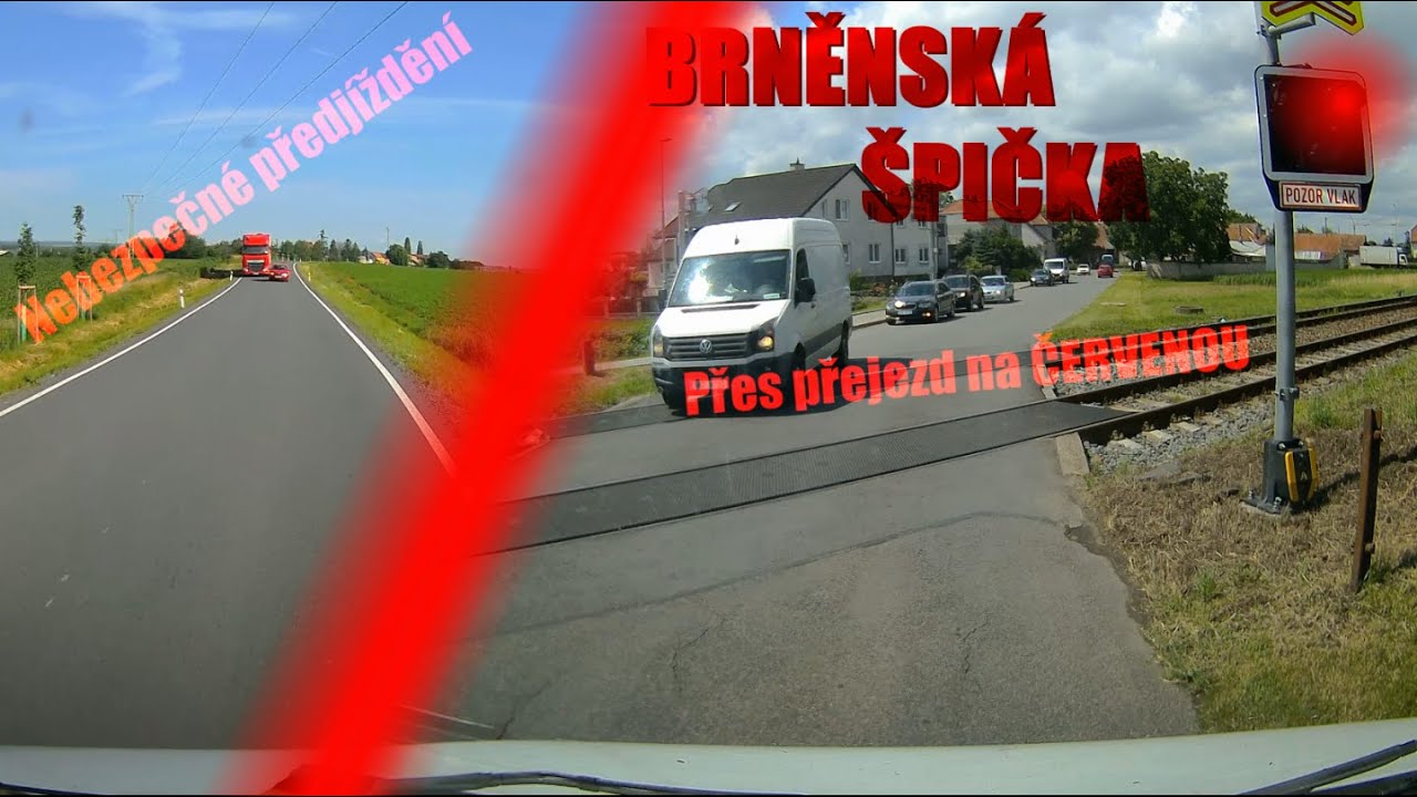 #052 - desítky aut přes přejezd 🔴⚫🚆 nebezpečné předjíždění 💥 jízda na červenou 🔴