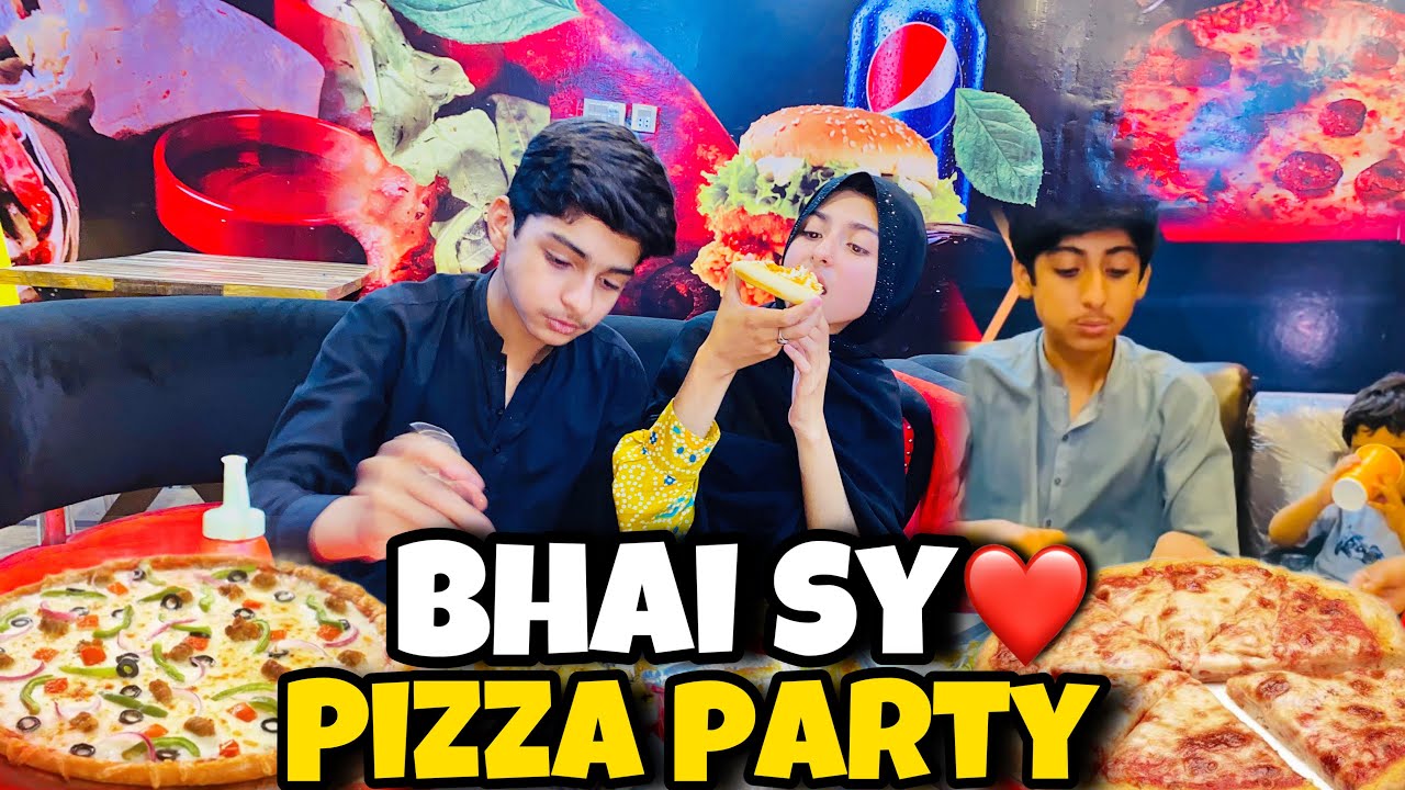 Aj manzar Bhai ny apni first earning sy sub ko pizza party de❤️🥹|| sub khush Han🥹