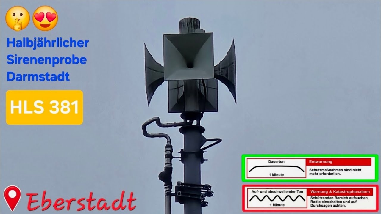 Laute Sirenenprobe der Hörmann HLS 381 in Darmstadt-Eberstadt | 11.12.2025 | 11:00 Uhr
