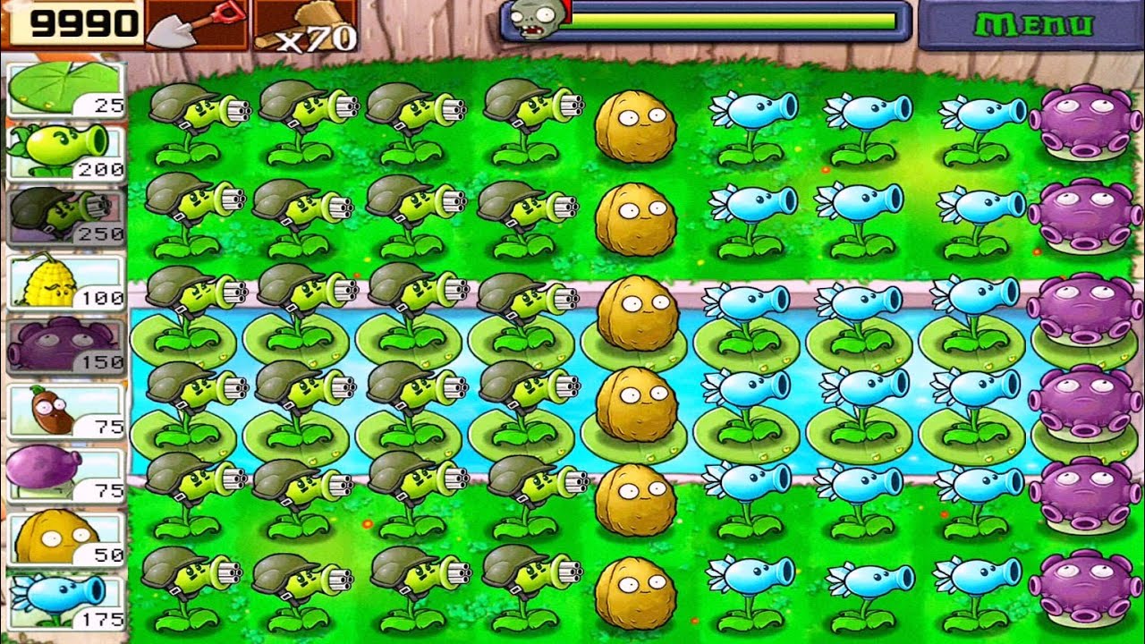 GATLING PEA & SNOW PEW AGAINST ALL ZOMBIES | LAST STAND ENDLESS | PLANTS VS ZOMBIES FULL HD [1080p]