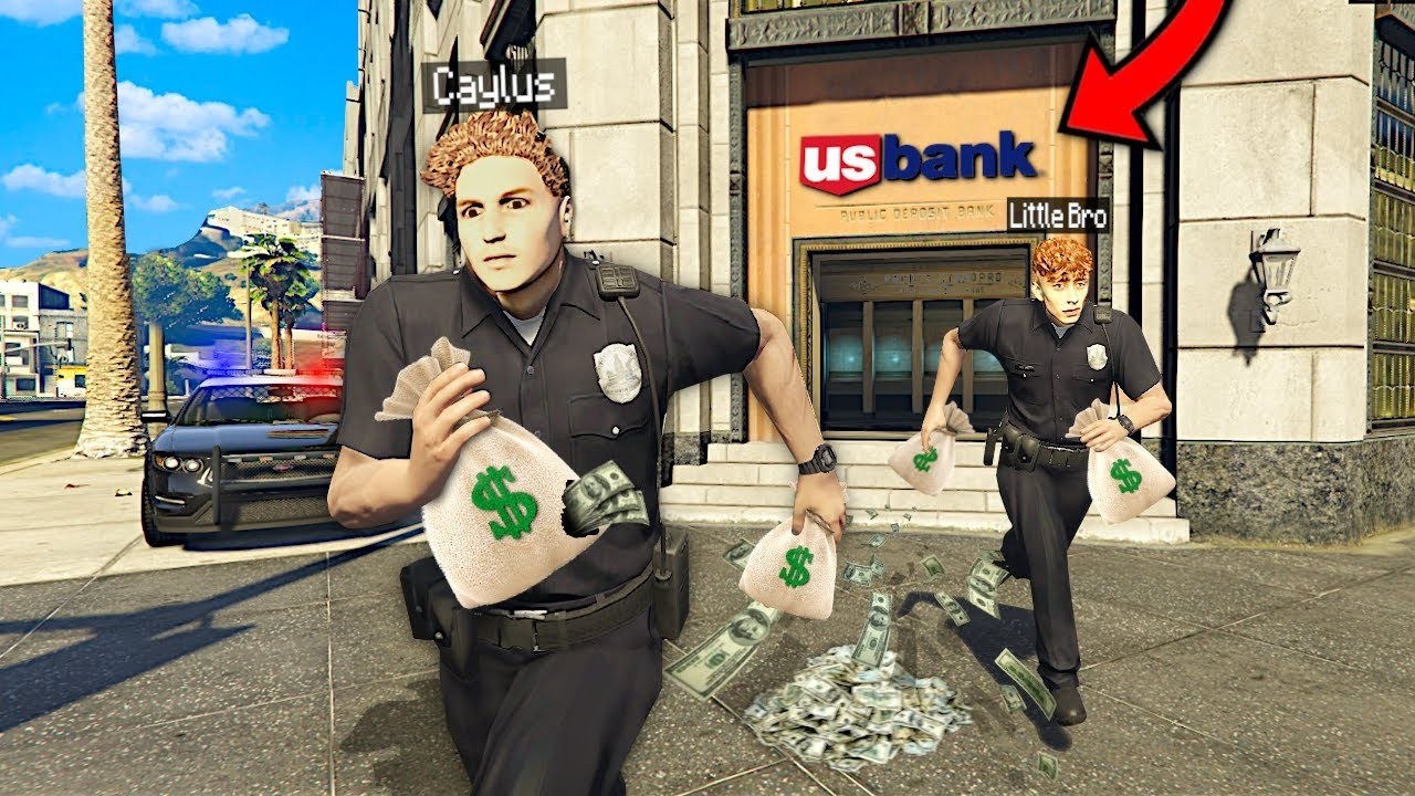 Robbing MEGA BANK As FAKE COPS In GTA 5..