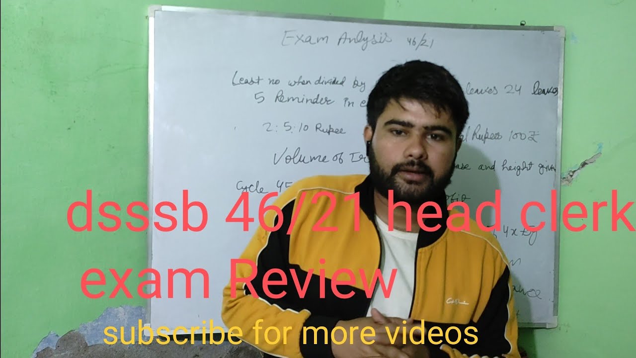 dsssb 46/21 head clerk exam Review!!!! #dsssb_latest_update #dsssb