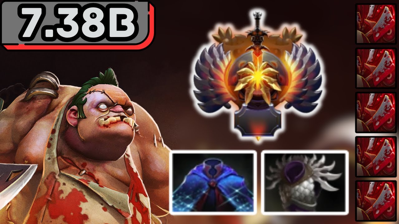IMMORTAL PUDGE Hard Support Gameplay Patch 7.38b - Dota 2 Support