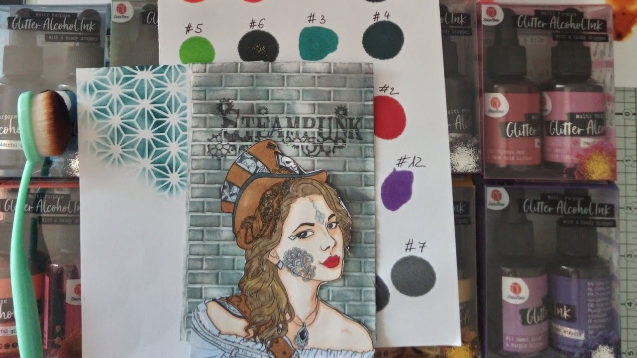 TESTS et TECHNIQUES: GLITTER ALCOHOL INK ACTION 🎨