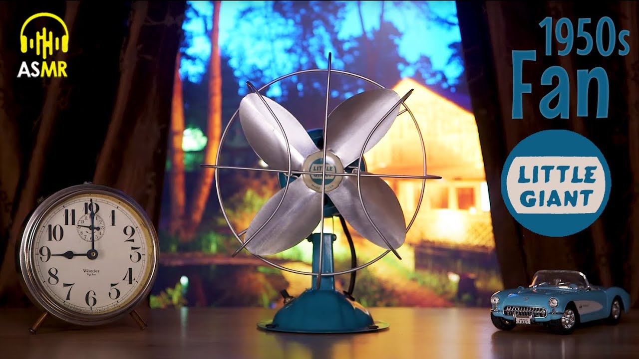 🔊White Noise Therapy- 1950s LITTLE GIANT Metal Fan - 9 hours! ASMR -Relax🌎 Sleep 💤 Concentrate💡