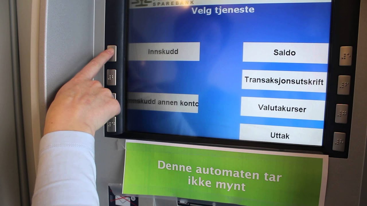 Automatsone i Andebu Sparebank - sette inn sedler