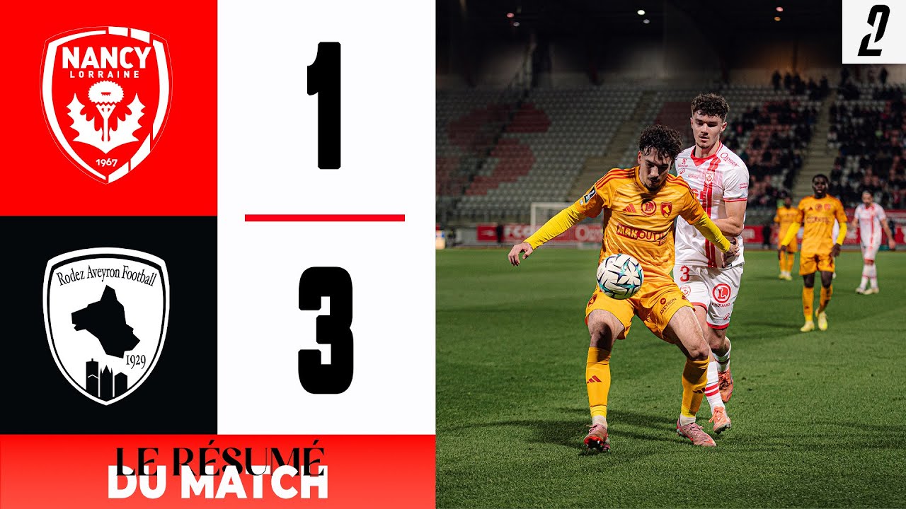 J20 Ligue 2 BKT - Le résumé vidéo de Nancy - Rodez