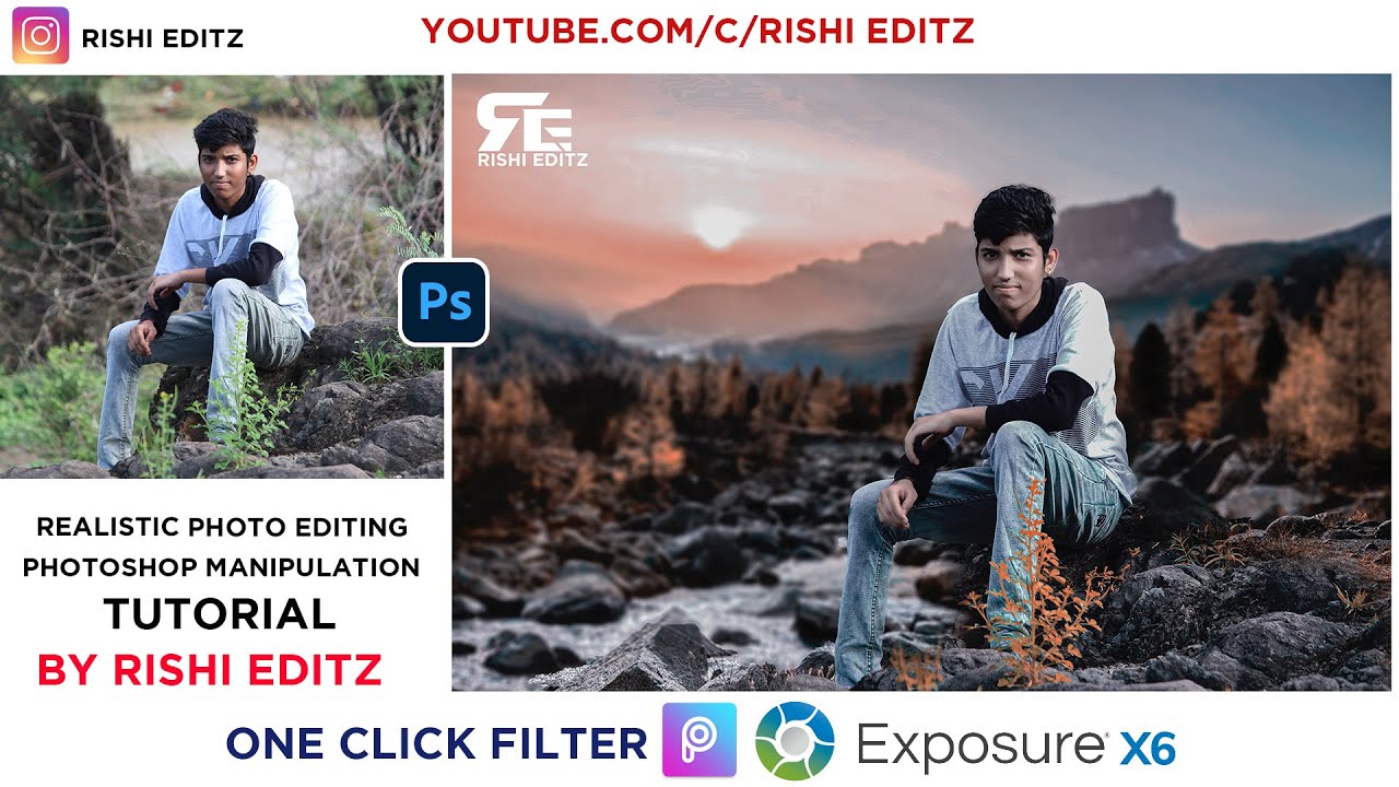 Realistic photo manipulation / Photo background change in photoshop 2021 - Rishi Editz