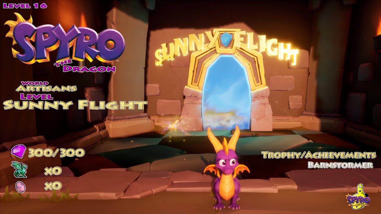 Spyro The Dragon: Level 16 / Sunny Flight Level (100%) - HTG