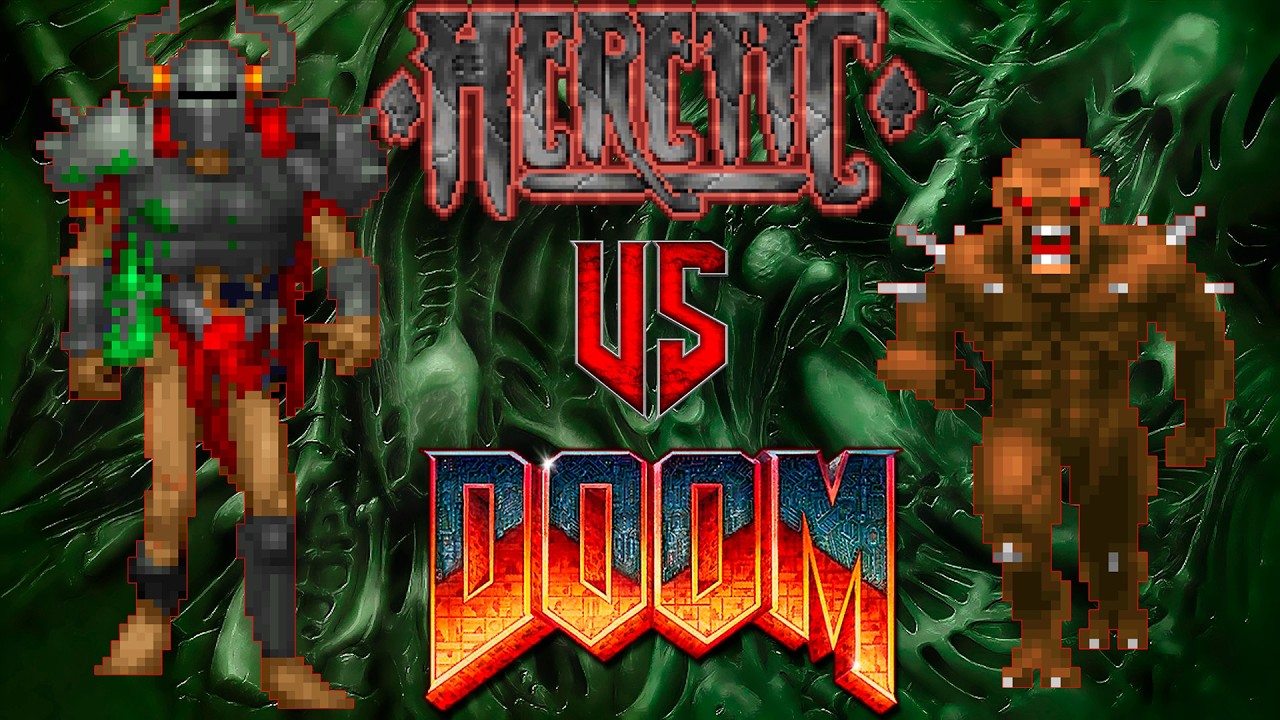Cinematic battle | Bone Knight vs imp | Heretic vs Doom | Crossover Monster Infighting