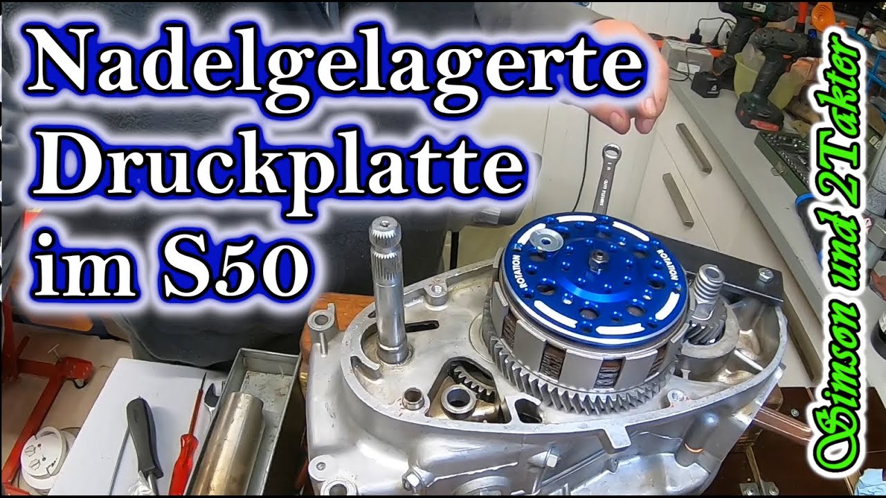 Simson S50 mit S51 Kupplung und nadelgelagerter Druckplatte. Optimal für Glotzlochdeckel
