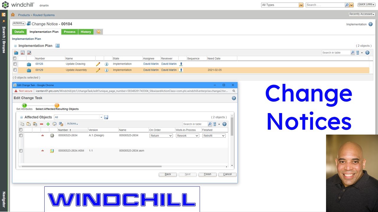 PTC Windchill — Управление изменениями — Уведомления об изменениях