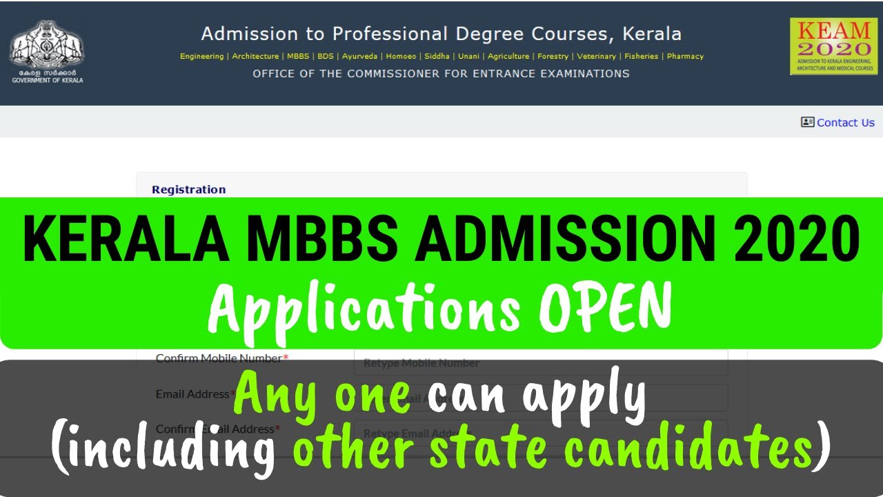 Kerala MBBS Admission 2020 - Applications are OPEN