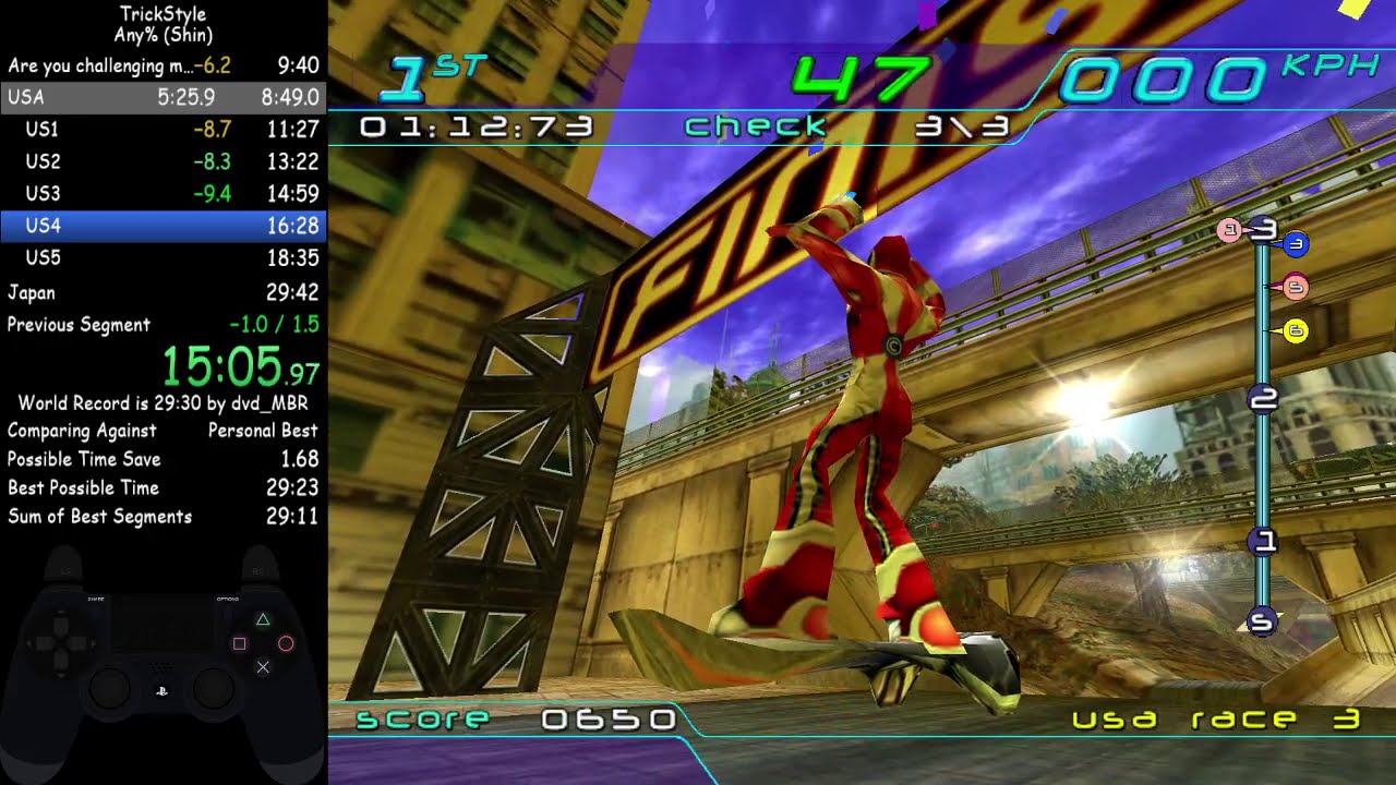 Trickstyle any% in 29:23 (WR)