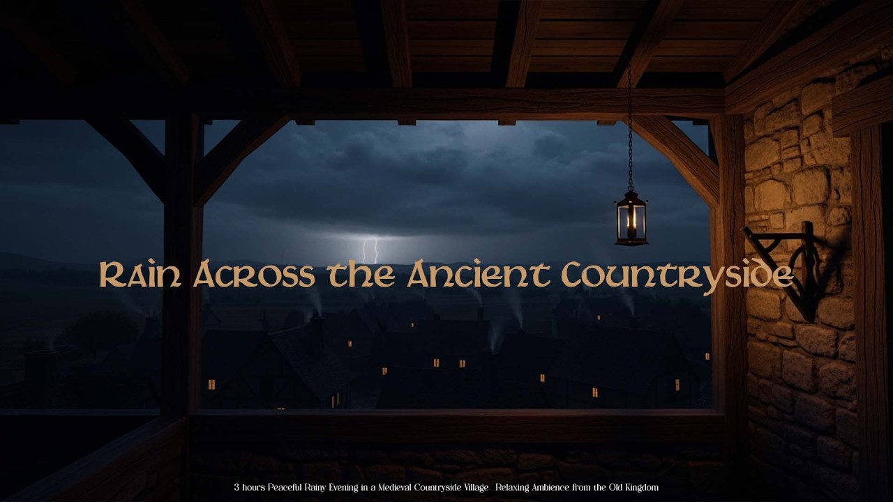 Dark Medieval Night Rain at the Window 🕯️🌧️ | Ambient Sounds