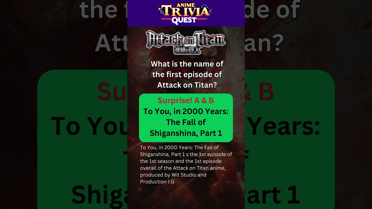 Attack On Titan Very First Episode Title!? 🤔