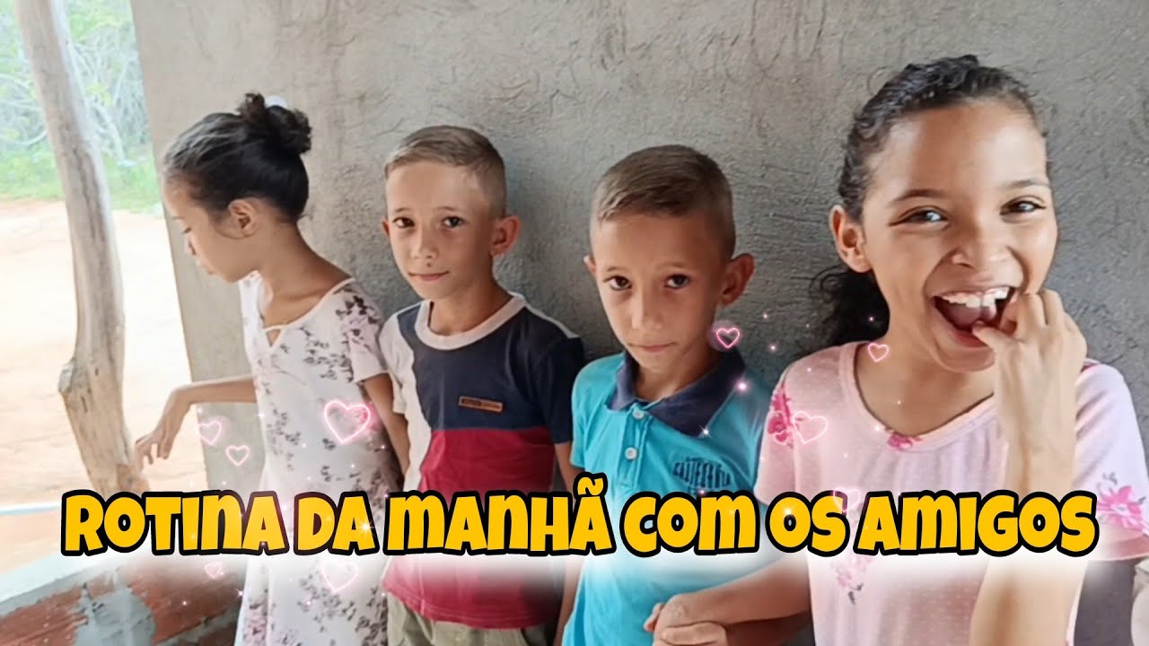 Rotina da manhã maravilhosa com chuva e amigos gêmeos 😊