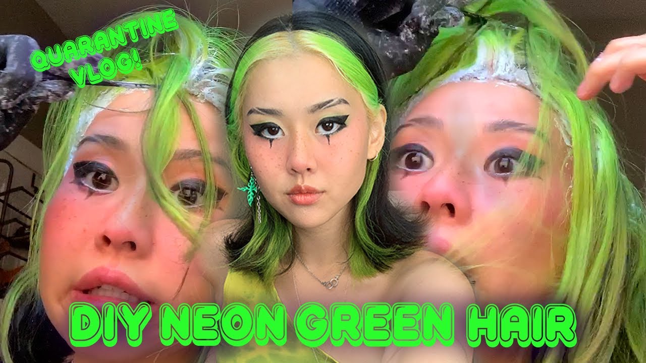 HOW I DYE MY NEON GREEN HAIR (+Quarantine Vlog!)