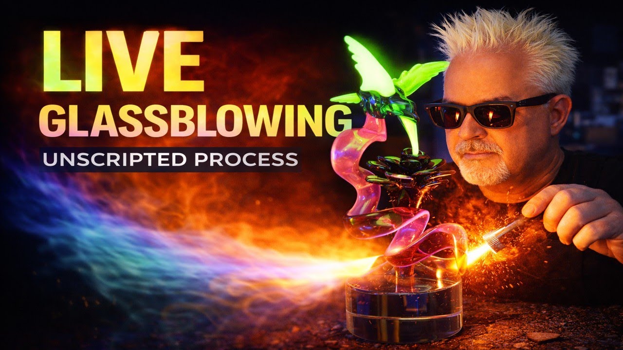 LIVE Glassblowing – Morning Melt | Real-Time Process and Studio Work at 4000°