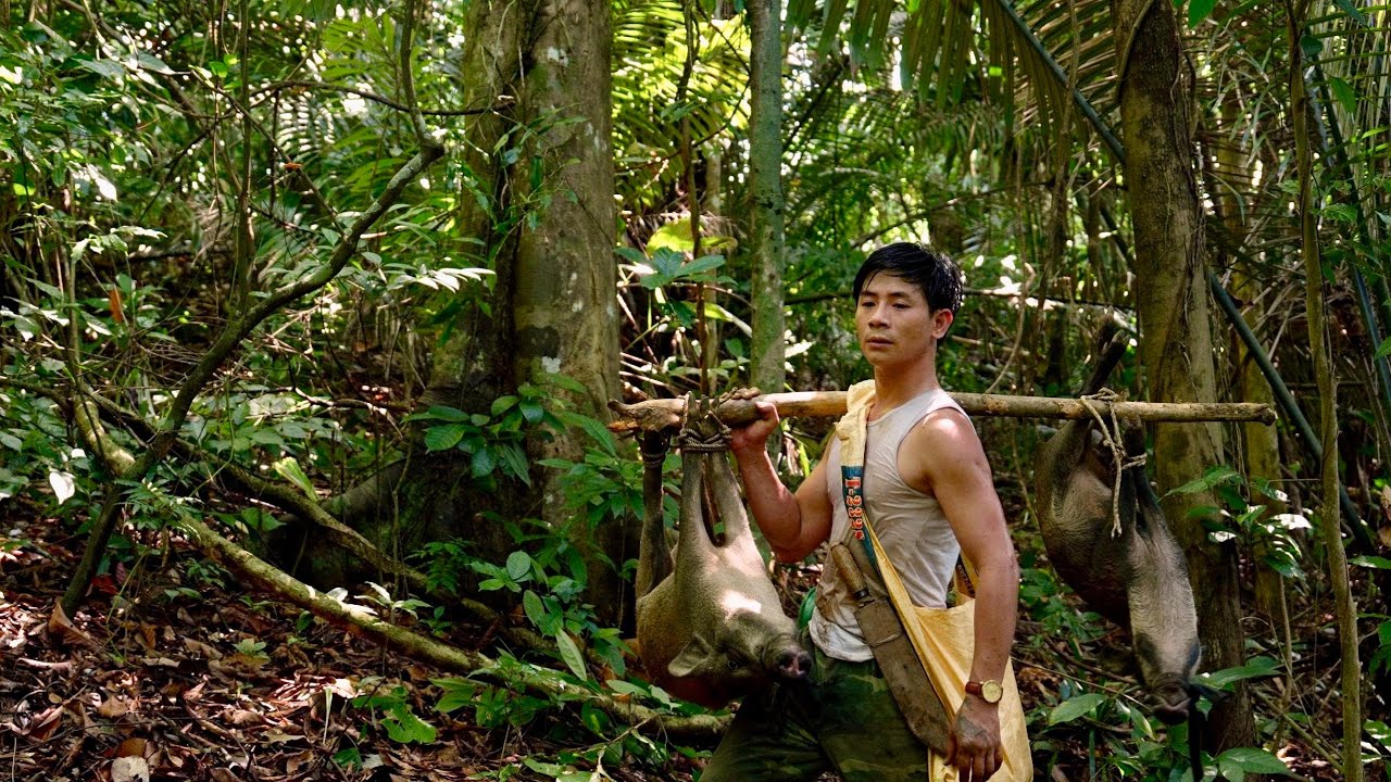 CEO Taming wild pigs, building toilets, cooking, living with nature