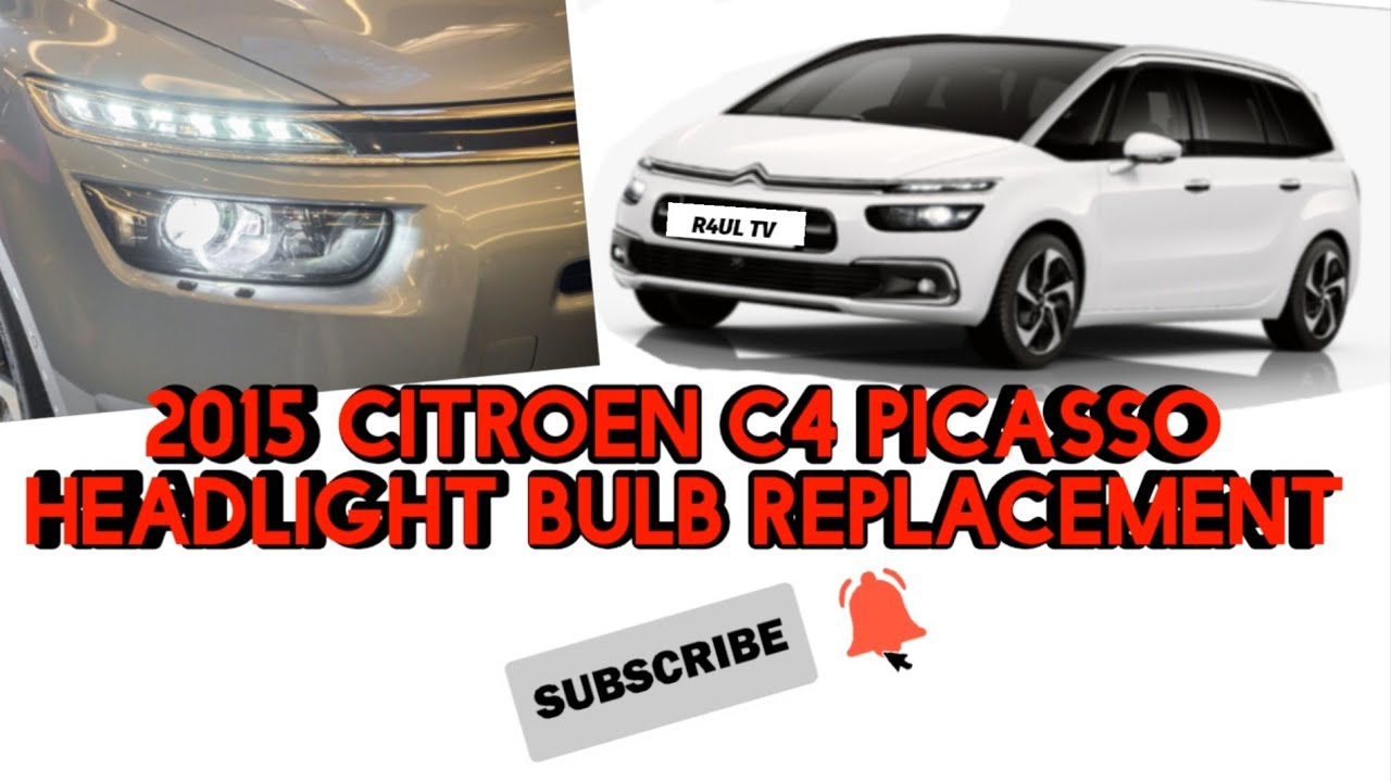 Замена лампочек в фарах Citroen C4 Picasso 2015 года