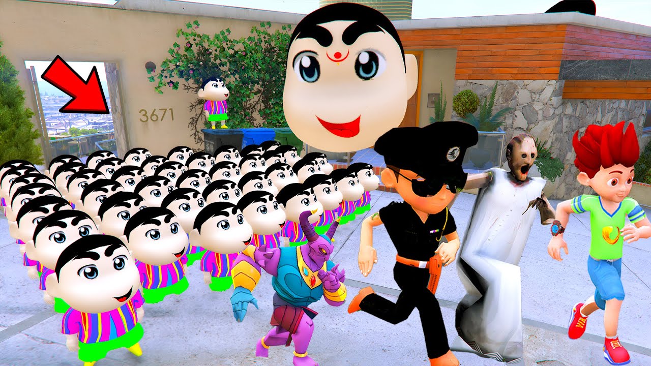 Chota 1000 Shinchan Played Prank on Little Singham, Kicko & Granny in GTA 5 | Little Singham Cartoon