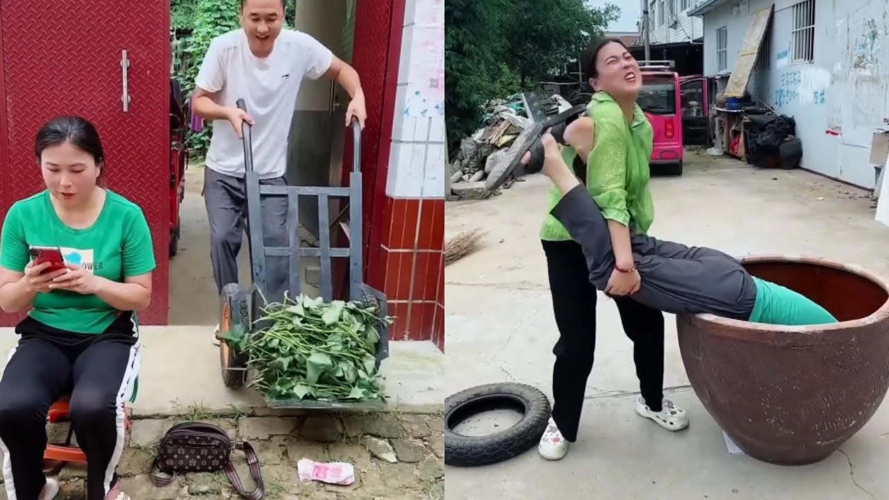 Разыгрывает мужа, каждое движение — настоящий взрыв смеха #комедия #смешно